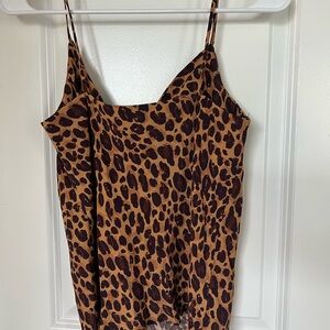 Mango Brown and Black Fitted Sleeveless Camisole